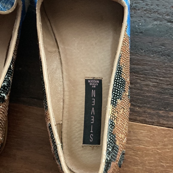Steve Madden Smoking Shoes Sequin Ikat Bow Tie Flats Formal Pride 8.5 - Picture 8 of 9